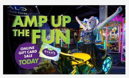 Monitor graphic reading Amp Up the Fun, Online Gift Card Sale Today.