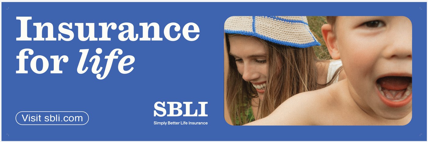 SBLI billboard reading Insurance for life with a mother and laughing child.