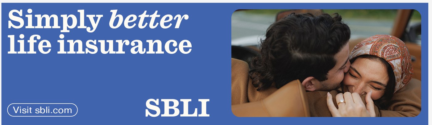 SBLI billboard reading Simply better life insurance with an embracing couple.